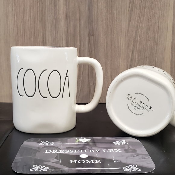 NWT HTF Rae Dunn COCOA Mug Red Inside - Picture 2 of 2